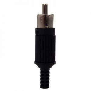 PLUG RCA PLASTICO * PRETO